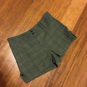 Green plaid shorts